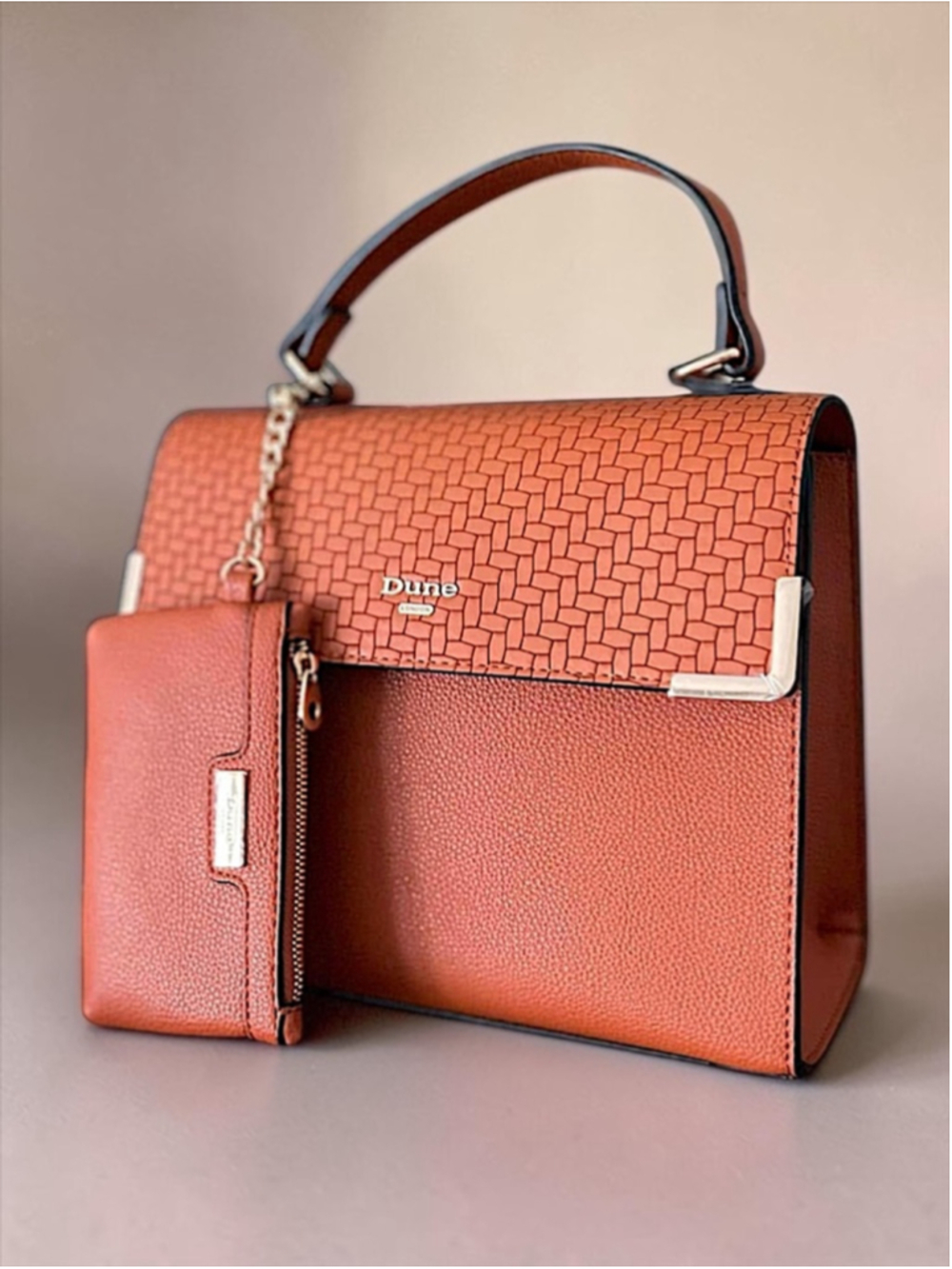 Women's Dune Orange Crossbody Satchel Bag with Wallet - One Size